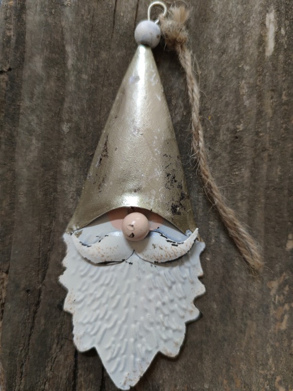 Dekohänger Metall Weihnachtsmann silber